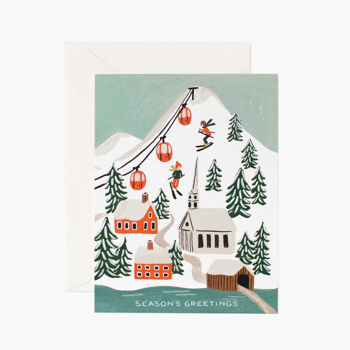 Holiday Snow Scene Season's Greetings Holiday Card
