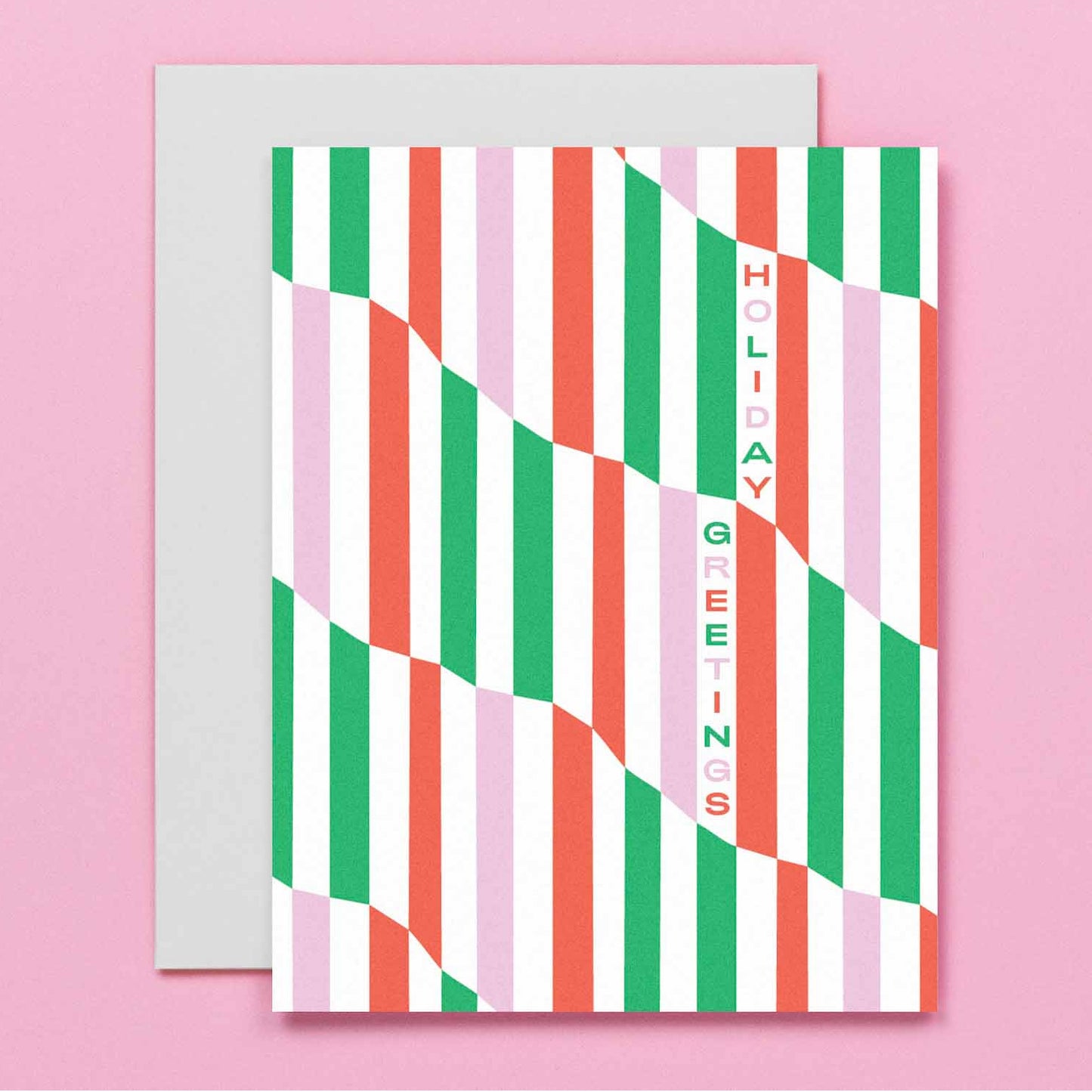 Holiday Greetings Stripes Greeting Card