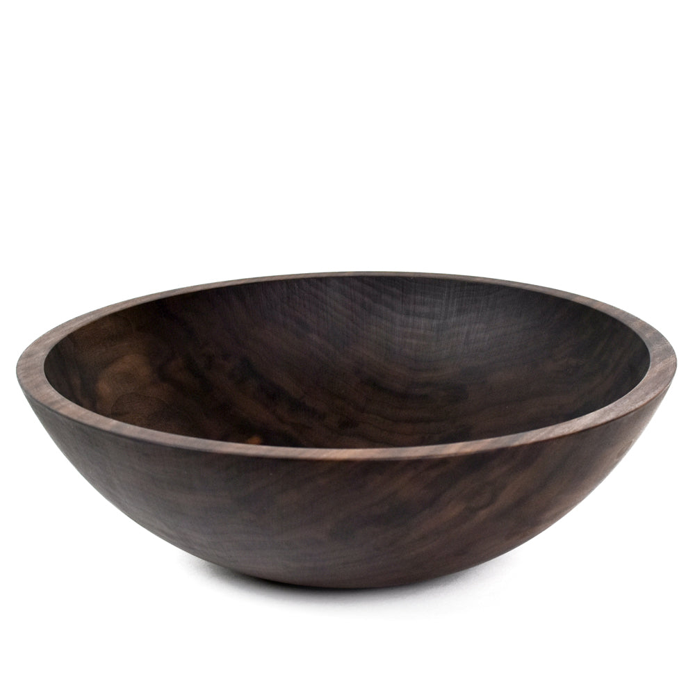 Large 15" Solid Walnut Hardwood Serving Bowl