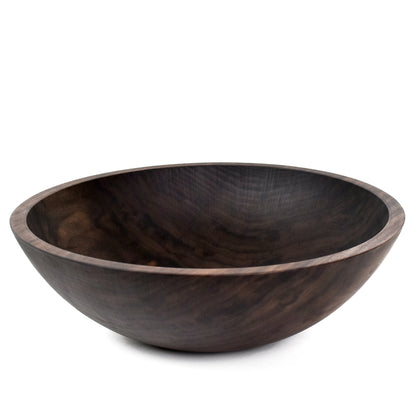 Large 15" Solid Walnut Hardwood Serving Bowl