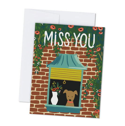 Miss You Brownstone Card