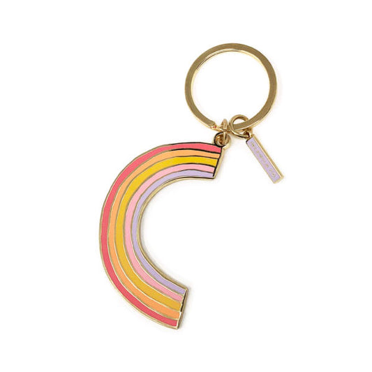 Rainbow Brass & Enamel Keychain