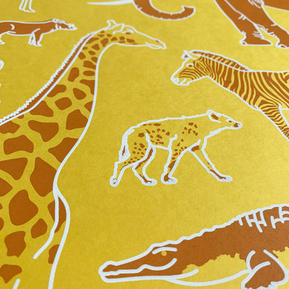 Safari Animals 18" x 24" Screenprint