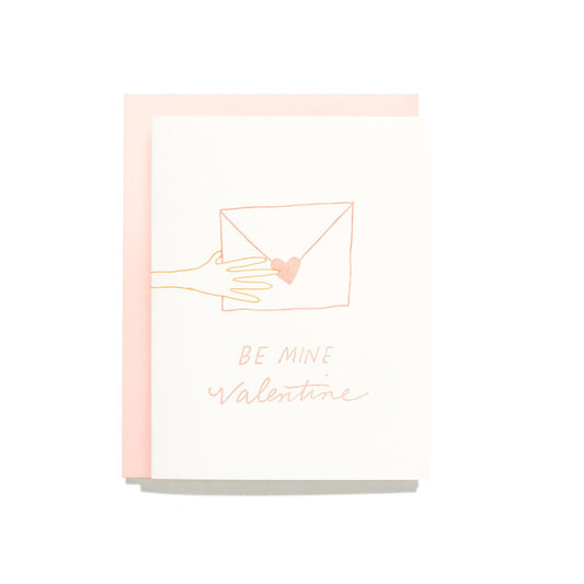 Be Mine Valentine's Day Love Letterpress Card