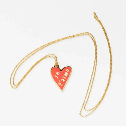 Je T'aime Heart Pendant Necklace