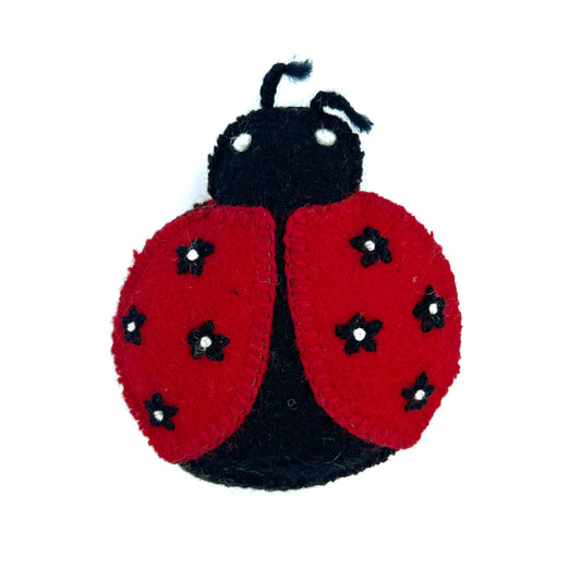 Ladybug Embroidered Wool Ornament