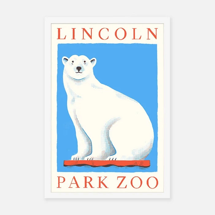 Chicago's Lincoln Park Zoo Polar Bear 12" x 18" Screenprint