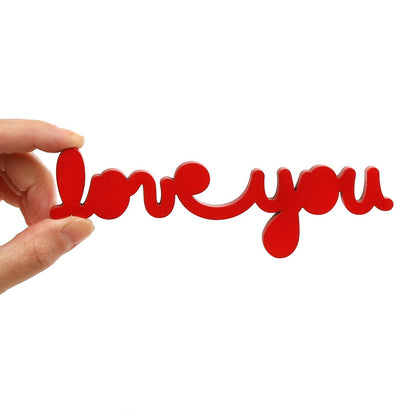 Love You Red Script Wall Art