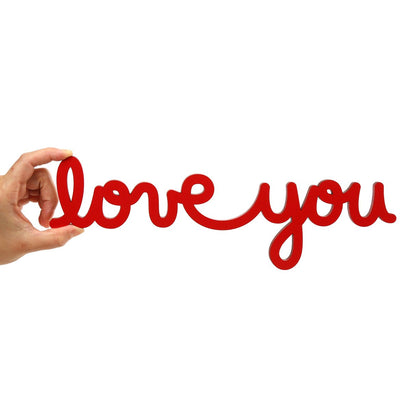 Love You Red Script Wall Art