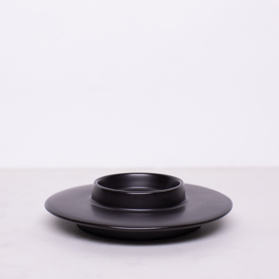 Black Ceramic Incense or Candle Burn Plate