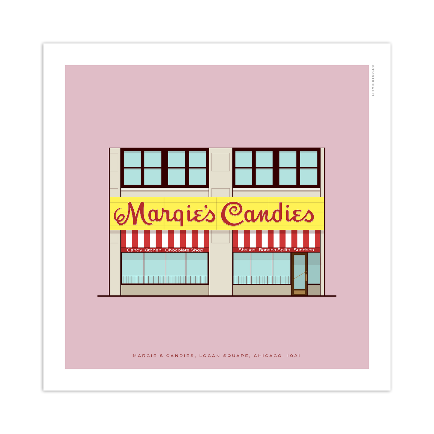 Margie's Candies Chicago Storefront 8" x 8" Archival Print