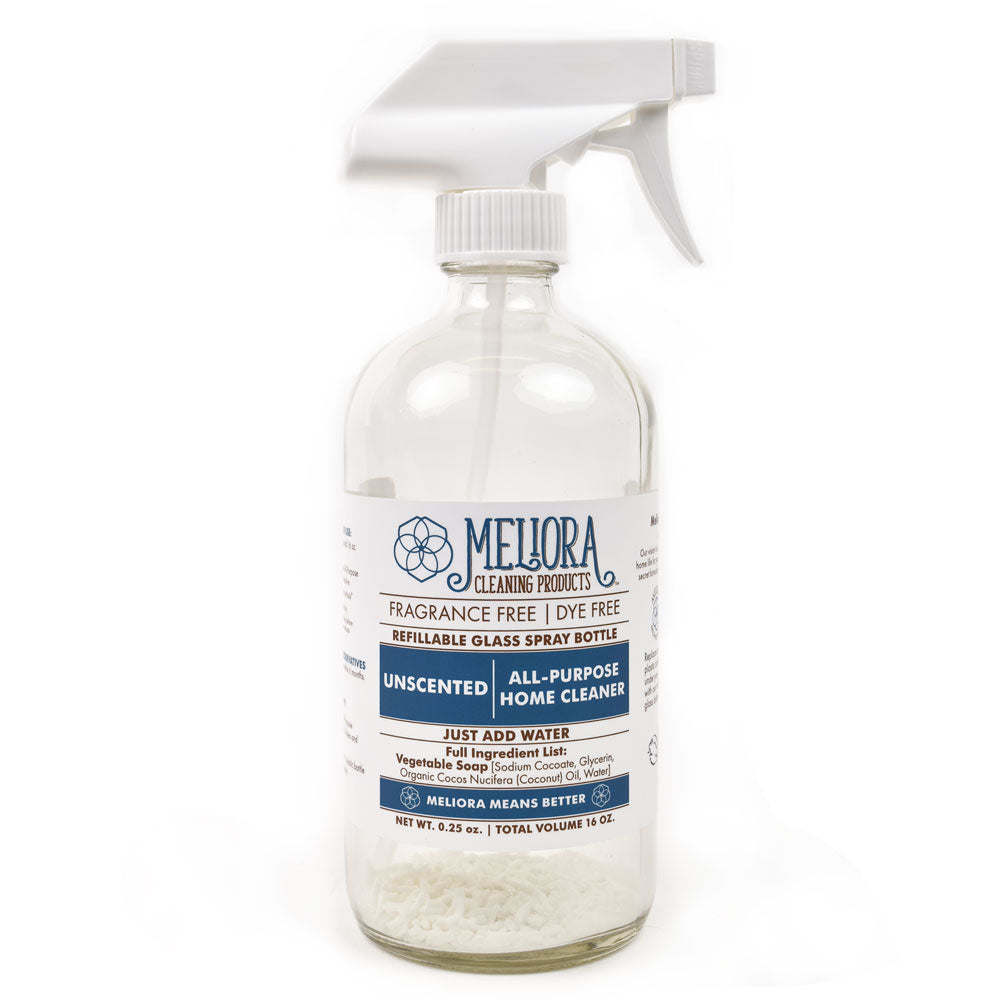 Non-Toxic, Plastic-Free All Purpose Cleaner in Glass Spray Bottle