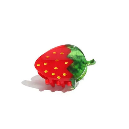 Mini Strawberry 1.5" Hair Clip