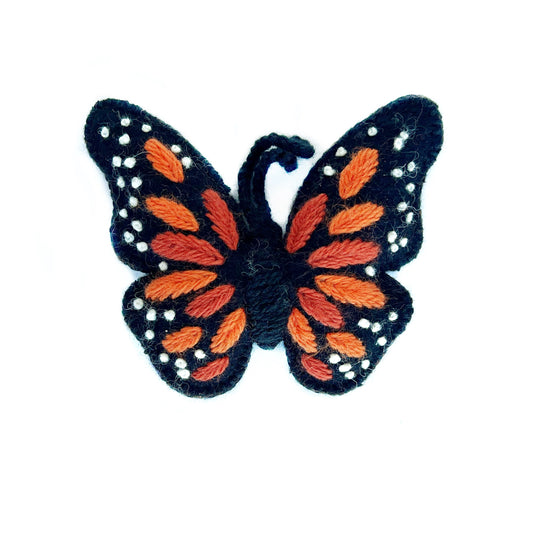 Monarch Butterfly Knit Wool Ornament