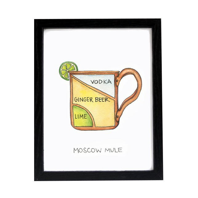 Moscow Mule Cocktail Diagram 8.5" x 11" Print