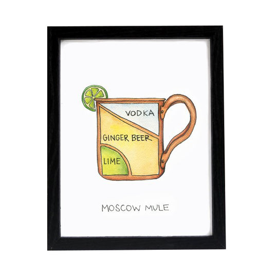 Moscow Mule Cocktail Diagram 8.5" x 11" Print