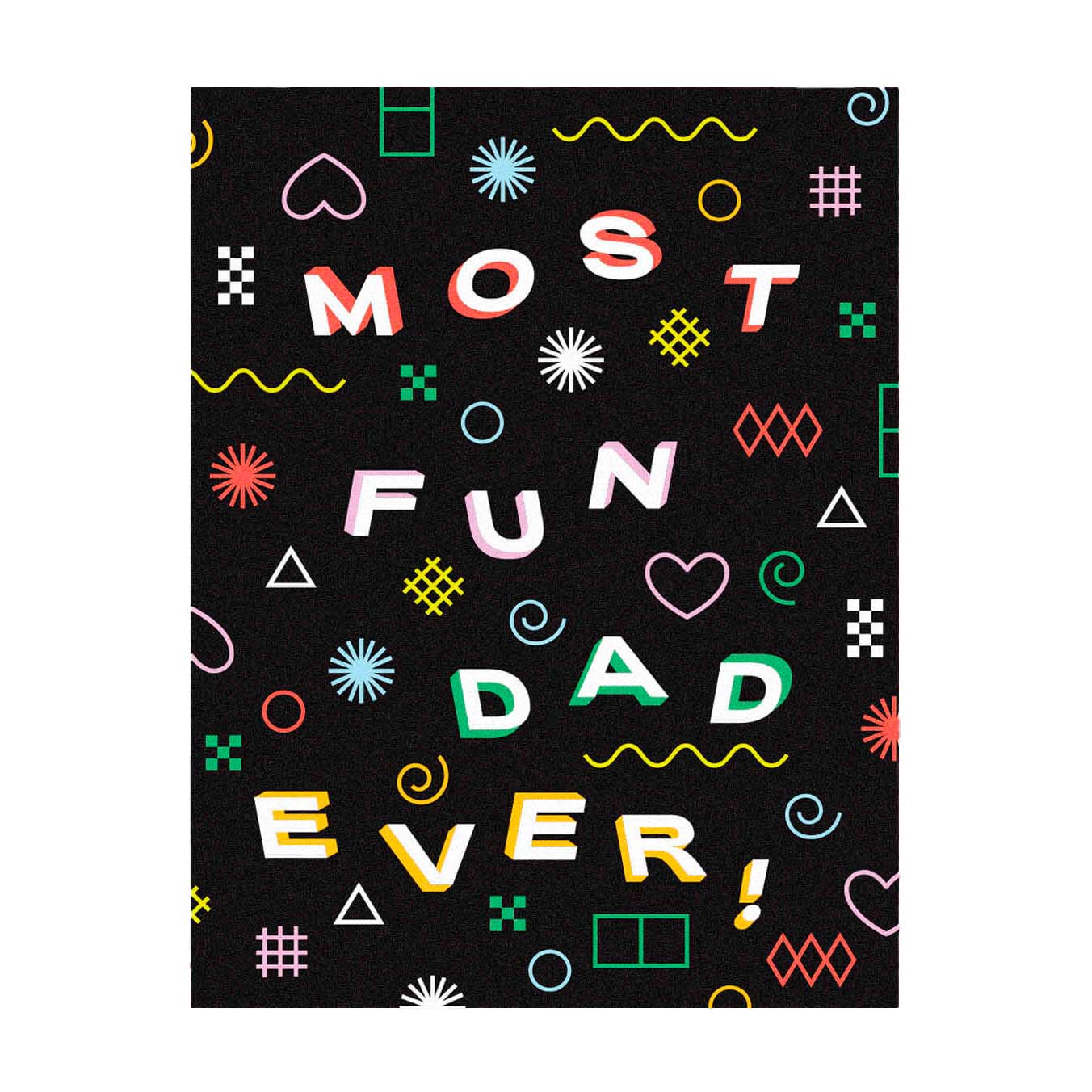 Most Fun Dad Ever Shapes Father's Day Card