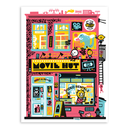 Movie Hut 18" x 24" Screen Print
