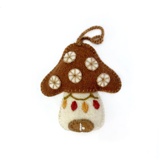 Mushroom House Knit Wool Ornament
