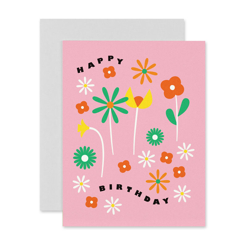 Birthday Fleurs Flower Stems Greeting Card