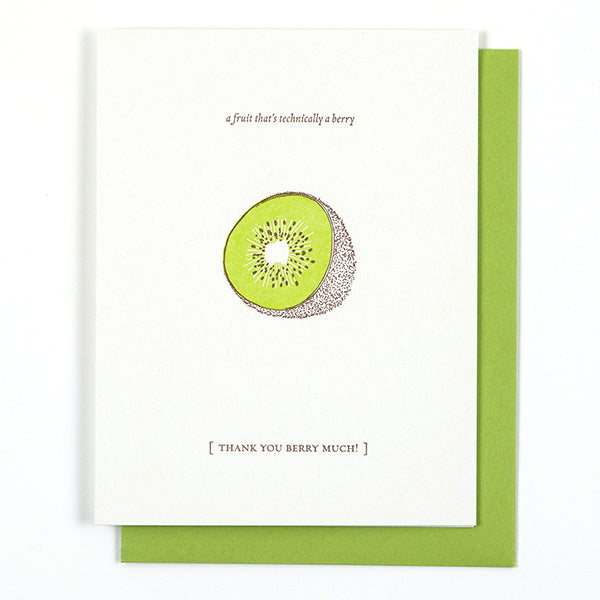 Thank You Berry Much Letterpress Greeting Card