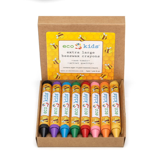 Extra Large Non-Toxic Beeswax Kids Crayons (Box of 8)