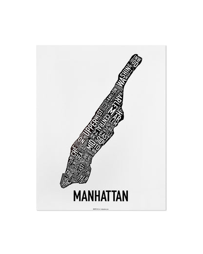 Manhattan Neighborhood Map Poster