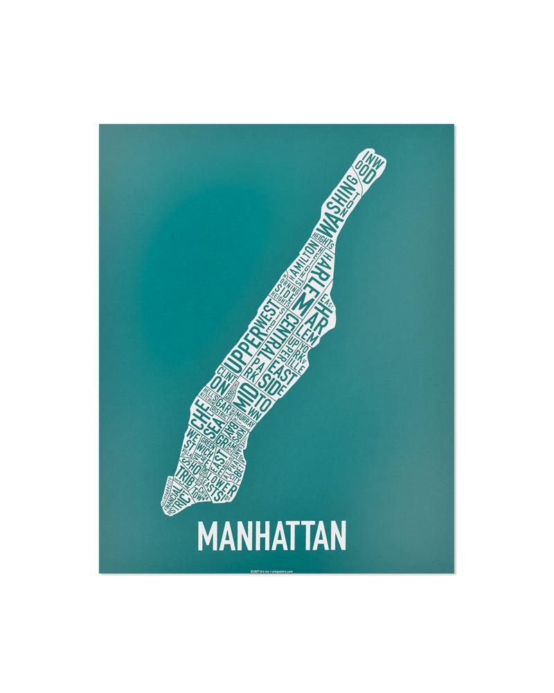 Manhattan Neighborhood Map Poster