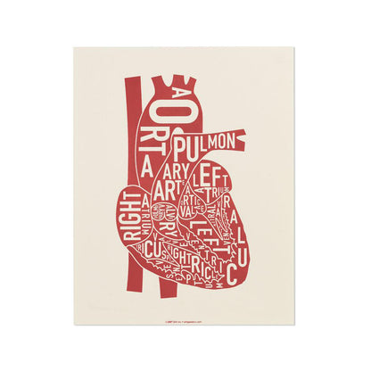 Typographic Heart 8" x 10" Print