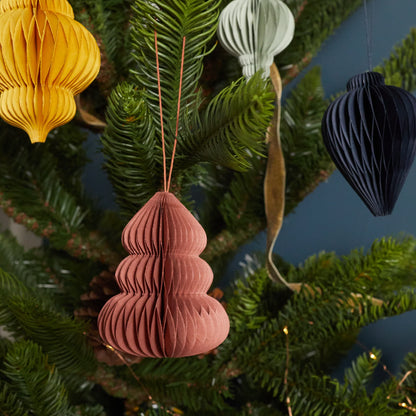 Recycled Paper Accordion Ornaments (Set of 10 Assorted Colors)