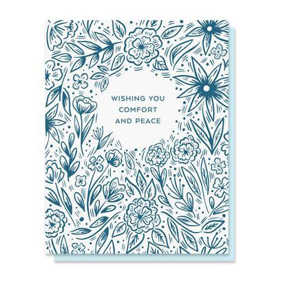 Comfort & Peace Blooms Letterpress Card