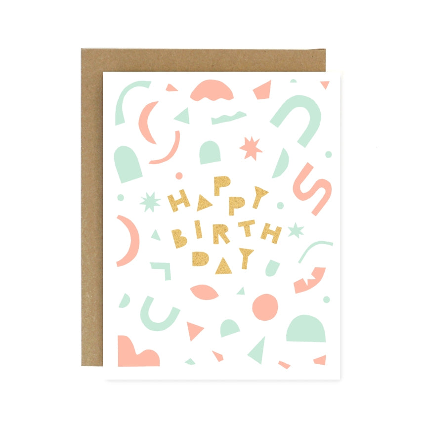 Pastel Confetti Birthday Card