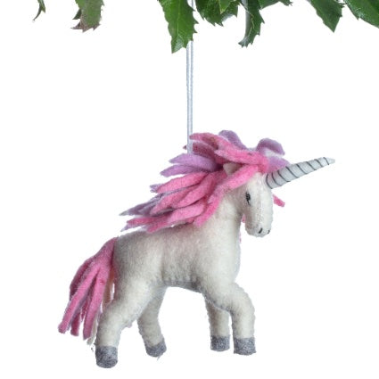 Pink Magical Unicorn Felt Ornament
