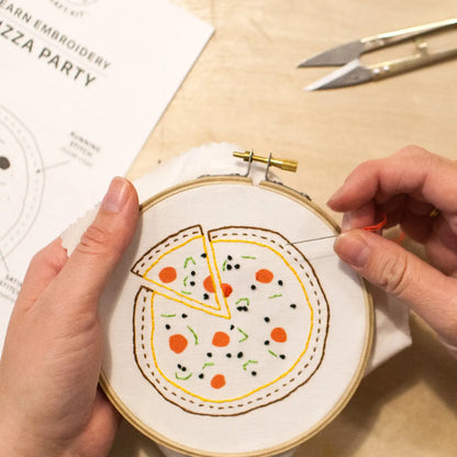 Pizza Party Embroidery Kit