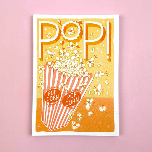 Pop! Popcorn 5.75" x 8.25" Risograph Print