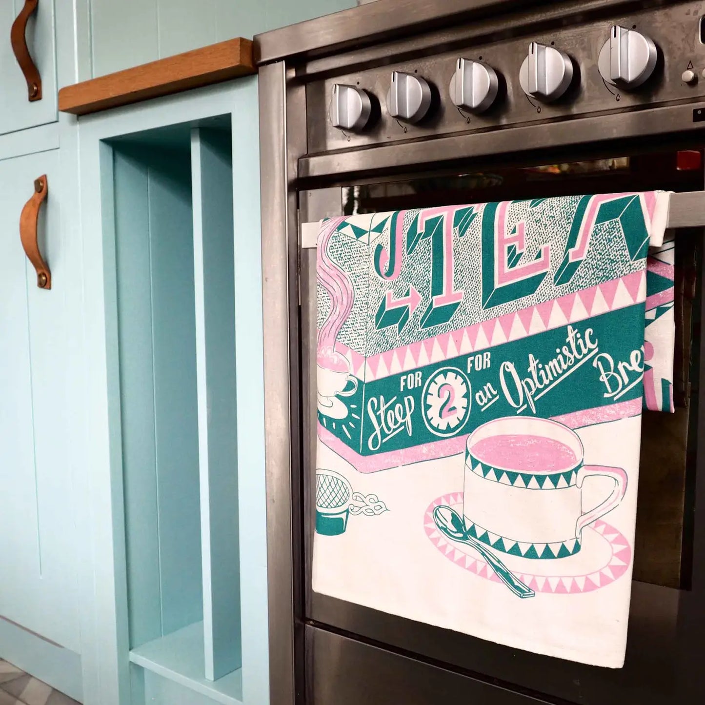 Positive Tea Tin Illustrated Kitchen Towel