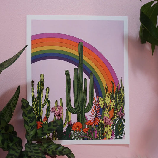 Rainbow Cactus 11" x 14" Archival Print