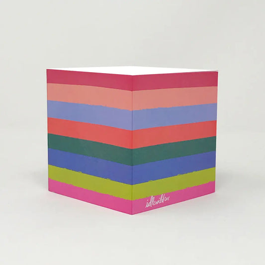 Rainbow Stripes Sticky Note Cube Pad