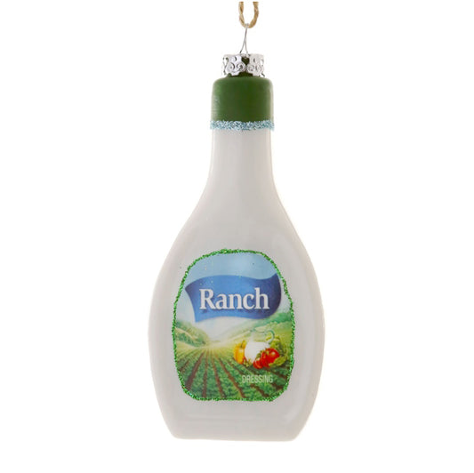 Ranch Dressing Glass Holiday Ornament