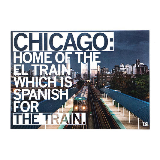 Chicago El Train Photo Postcard