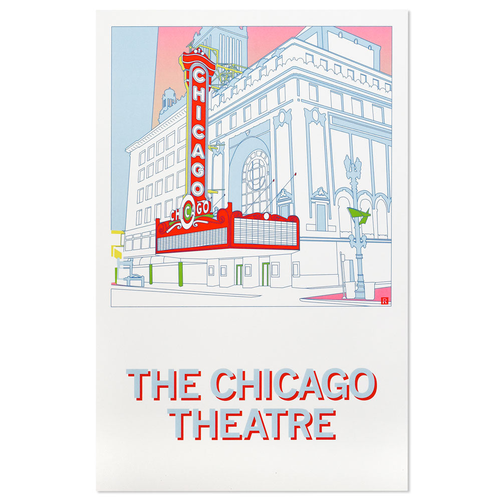 Chicago Theatre 11" x 17" Illustrated Poster