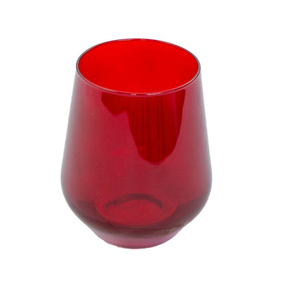 Pink Tulips Stemless Wine Glass - Ida Red General Store