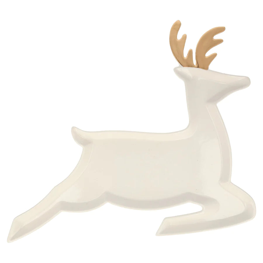 Holiday Reindeer Porcelain Plate