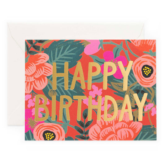 Poppy Floral Happy Birthday Card