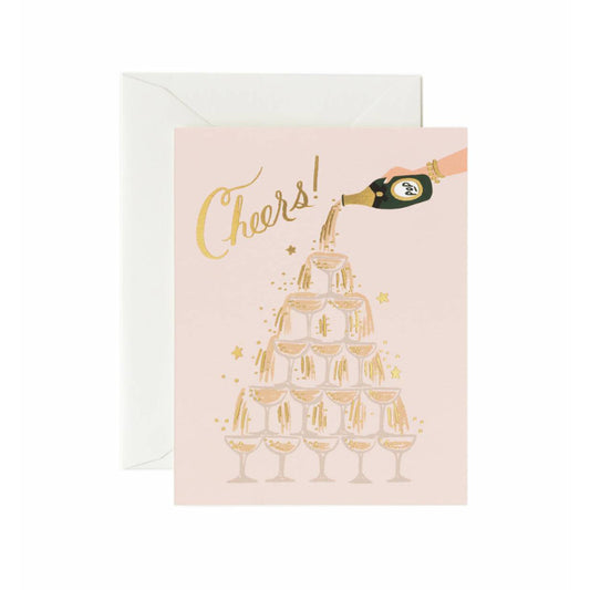 Champage Tower Cheers Greeting Card