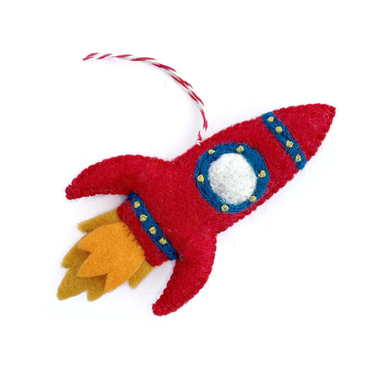 Rocket Felt Wool Ornament
