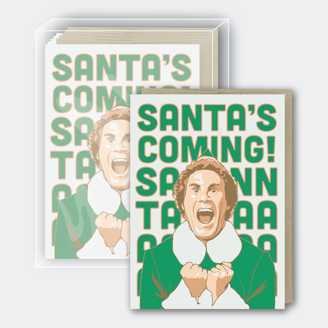 Santa's Coming Elf Holiday Card