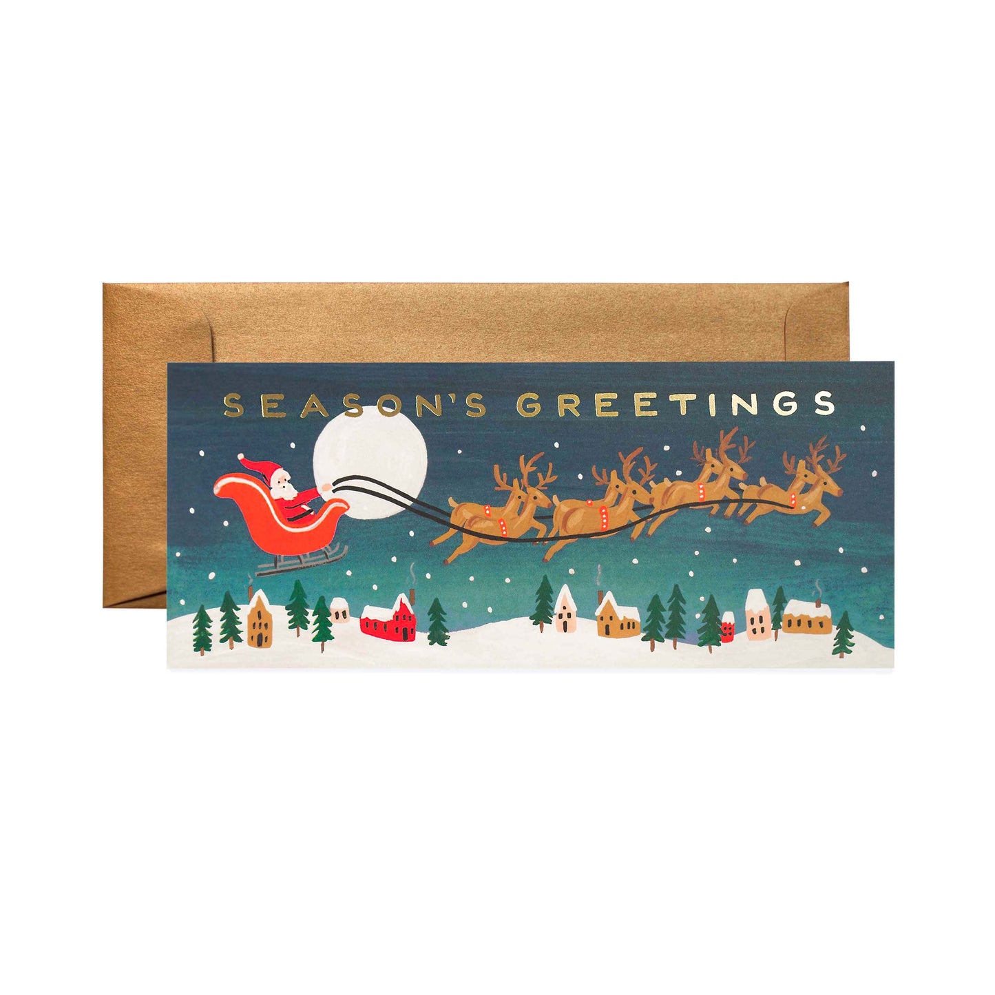 Santa's Sleigh Seasons Greetings No. 10 Holiday Card