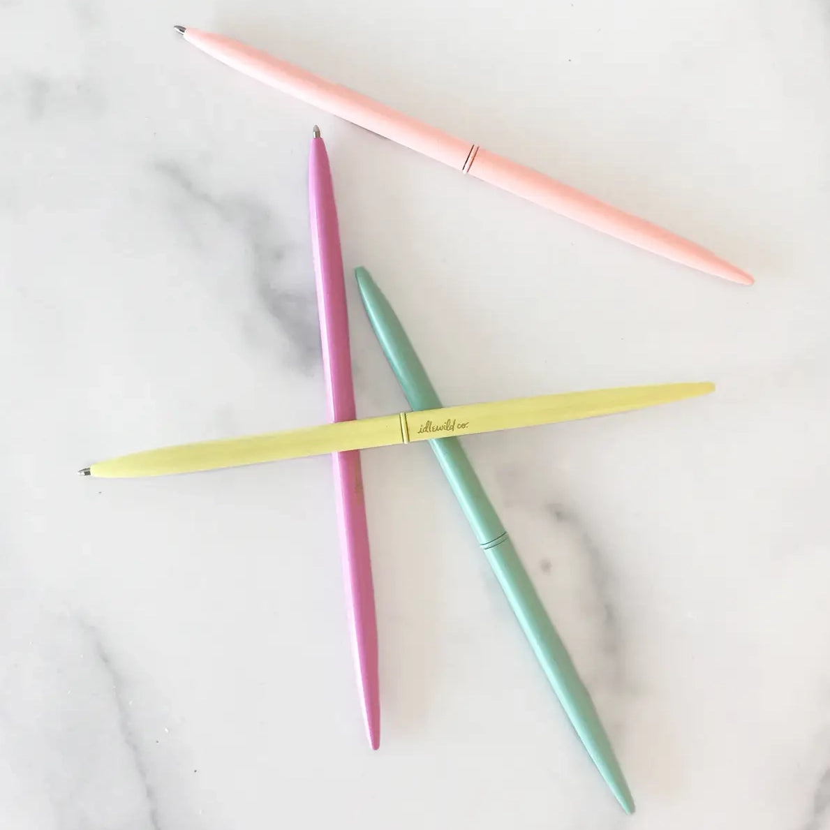 Slim Pastel Ball Point Pens (Set of 4)