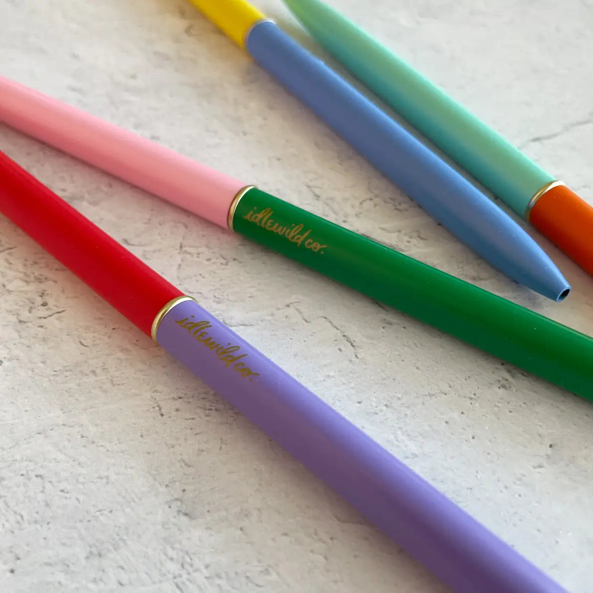Slim Rainbow Ball Point Pens (Set of 4)